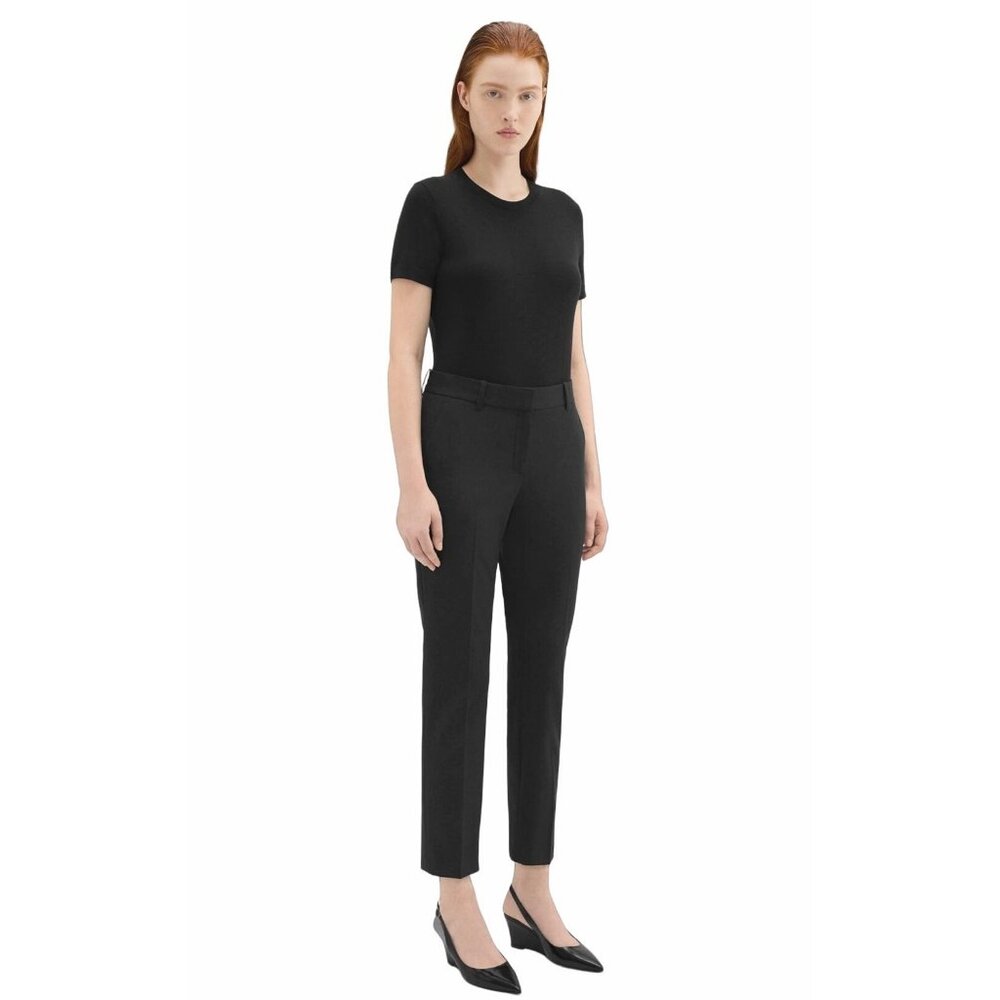 NWT THEORY Treeca 2 Stretch Wool Crop Suit Pants 00 Slim Straight Ankle Dress